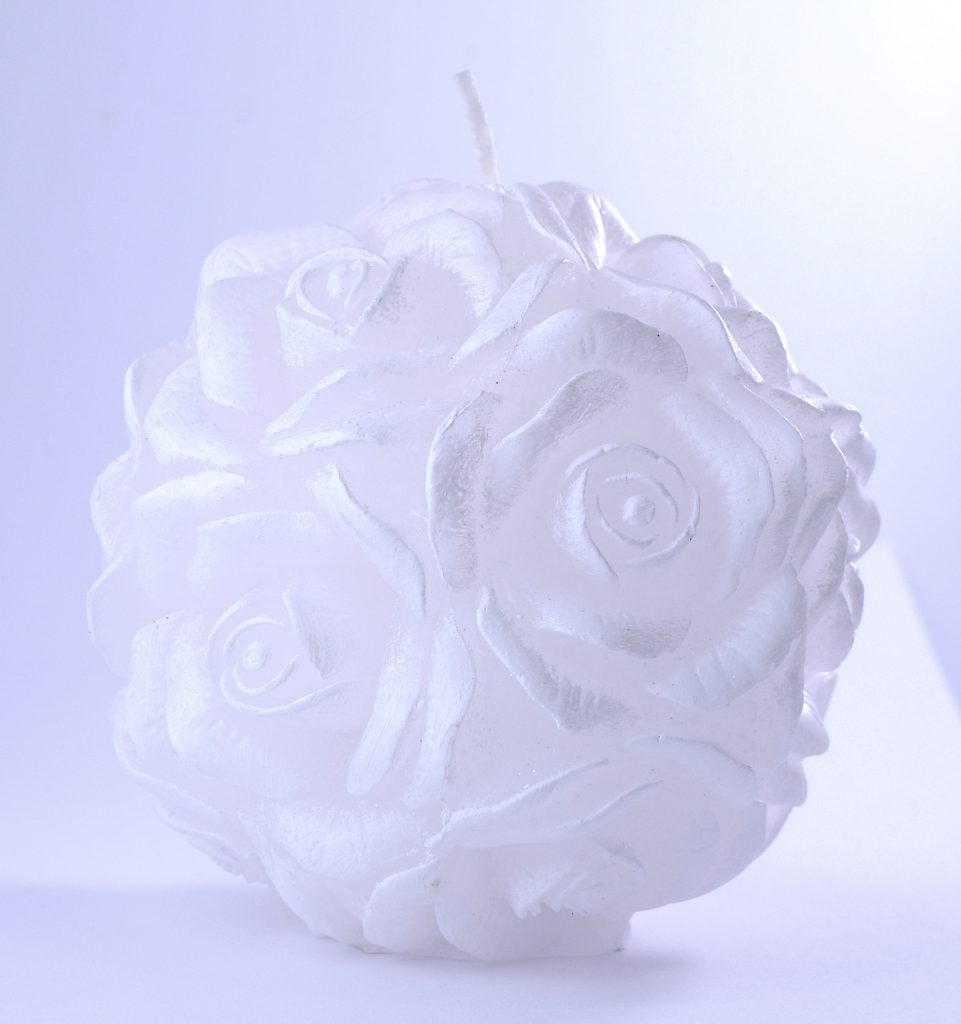 Biała świeca LED róża